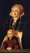 Barthel Bruyn Portrait of a Lady with her daughter oil
